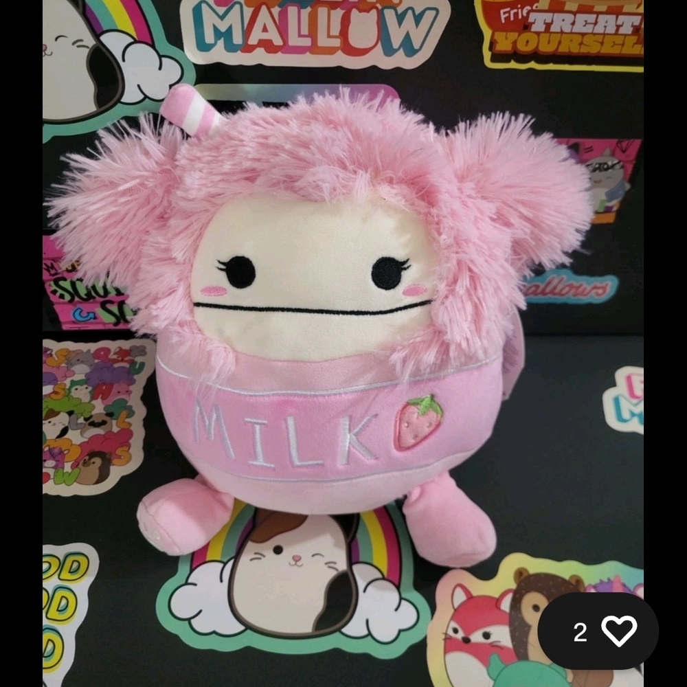 Squishmallows 8" Brina The Bigfoot Strawberry Milk. Brand New w/ Tags.